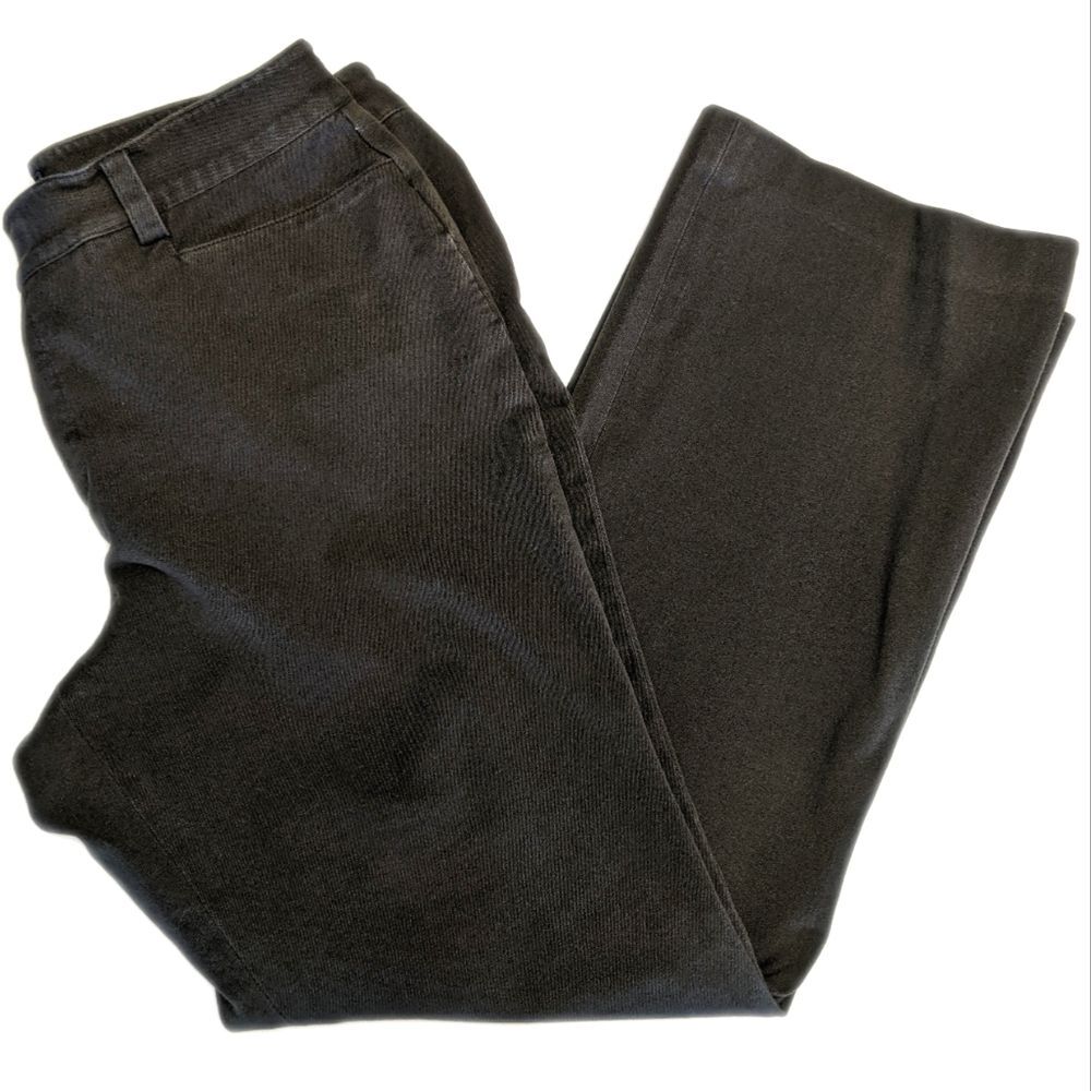 Lauren Ralph Lauren Petite Adelle olive green cotton blend straight leg pants 10
